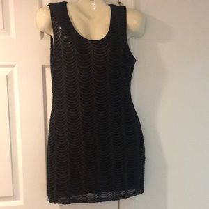 Black Sleeveless Sequin Dress size M New